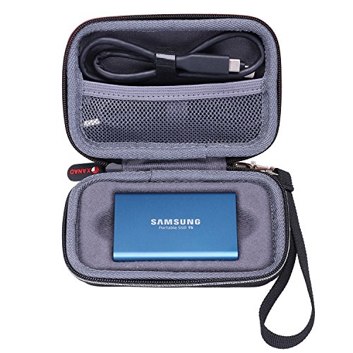 XANAD Estuche rígido de Viaje para Samsung T5 y t3 Disco Estado sólido SSD Externo 250GB 500GB 1TB 2TB - Bolsa Protectora de Almacenamiento(Gris)