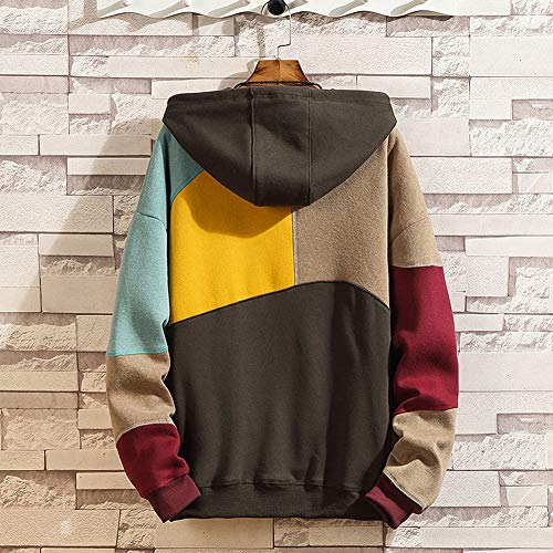 XIAOYAO Hombre Sudadera con Capucha Deportiva Manga Larga Hoodie (Caqui, XL (Peso: 55-60 kg))