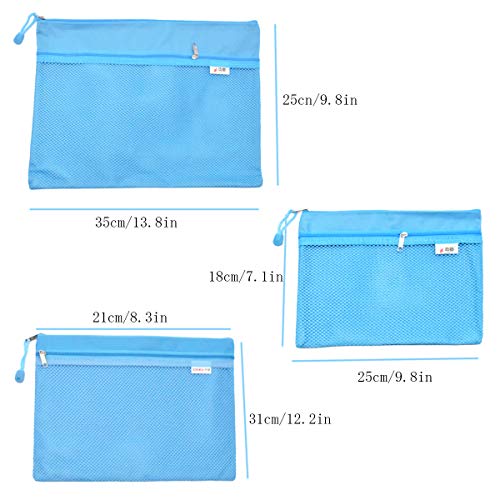 Xiuyer 6x Bolsas de Documentos con Zipper A4 A5 B5 Cartera de Papelería de Doble Capa & 1x A6 Clasificador Carpeta de Acordeón Expandible 13-Pocket File Folder Archivo Organizador para Escuela Oficina