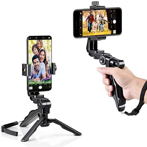 Ycxydr Gimbal estabilizador de mano para teléfonos inteligentes estabilizador de agarre de trípode selfie palo de selfie soporte remoto para teléfono iOS Android estabilizador de cardán de mano, rosso