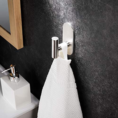 YIGII Toallero Baño - Adhesivo Juegos de Accesorios de Baño con Toallero Barra 30 cm + Portarrollos para Papel Higiénico + Gancho Adhesivo, Acero Inoxidable