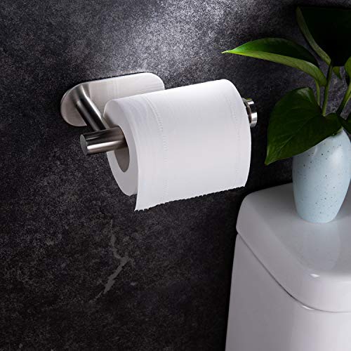 YIGII Toallero Baño - Adhesivo Juegos de Accesorios de Baño con Toallero Barra 30 cm + Portarrollos para Papel Higiénico + Gancho Adhesivo, Acero Inoxidable