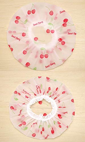 yiqi 6pcs Gorro de Ducha Impermeable de plástico Gorros para el Pelo de baño con Banda elástica Reutilizable Shower Cap ，Variedad de Patrones，Color al Azar