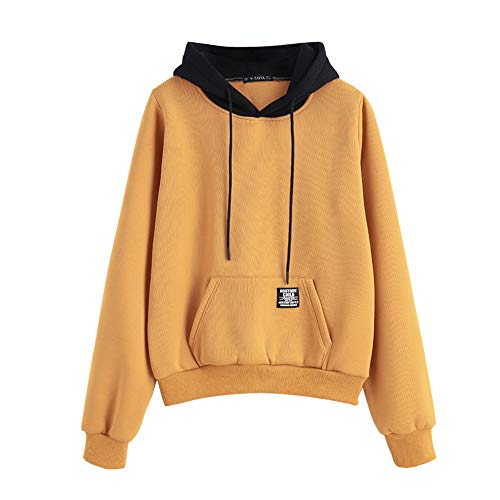 ZAFUL Sudaderas con Capucha Pullover para Mujer 2019 (Amarillo, S (EU.36))