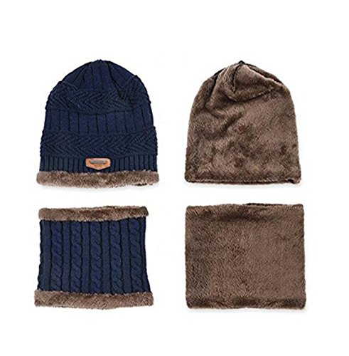 ZZLAY Kids Winter Thick Beanie Hat Bufanda Conjunto Slouchy Warm Snow Knit Skull Cap