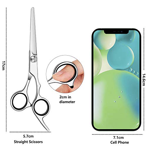 10 Pcs Kit Tijeras Peluqueria Profesional, Hairdressing Scissors Set Tijeras Peluqueria de Acero Inoxidable, Juego de Tijera Peluqueria con Estuche de Cuero para Hombres, Mujeres y Niños