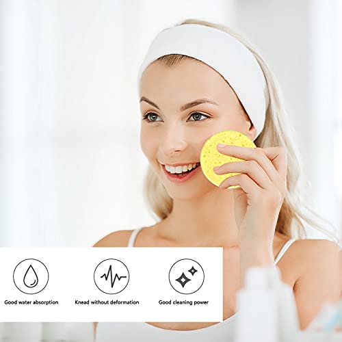 10 Piezas de Esponjas Faciales, Esponja de Celulosa Desmaquillantes Reutilizables, Esponja de Belleza Para Limpieza Facial, Masaje, Desmaquillante, Exfoliante (5 Colores) (Redondo)