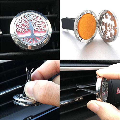 10 unids/lote Venta al por mayor difusor de perfume del coche de acero inoxidable ambientador difusor de aceite esencial perfume aromaterapia coche Locket-041001