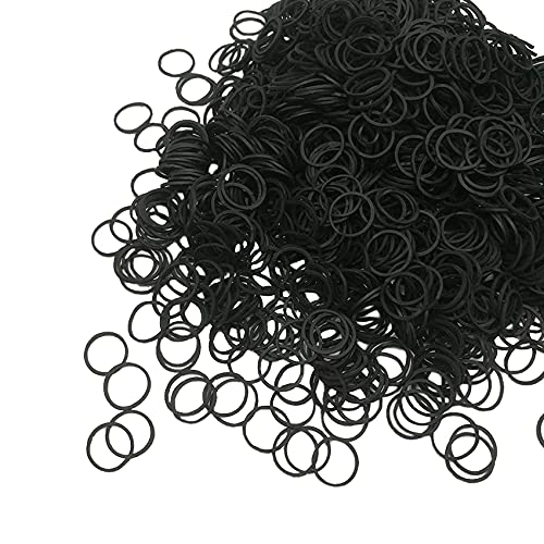 [1000 piezas] Trenza de Cinta Elástica para El Cabello, Banda Elástica para El Cabello, Adecuada para Accesorios Femeninos de Cola de Caballo con Cabello Rizado Pesado (Negro)