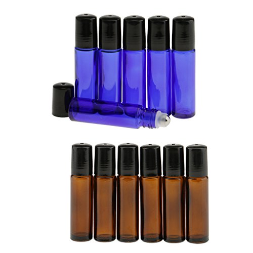 12pcs Venta al Por Mayor 10ml Rollo de Vidrio Vacío en Botellas de Perfume Esencial