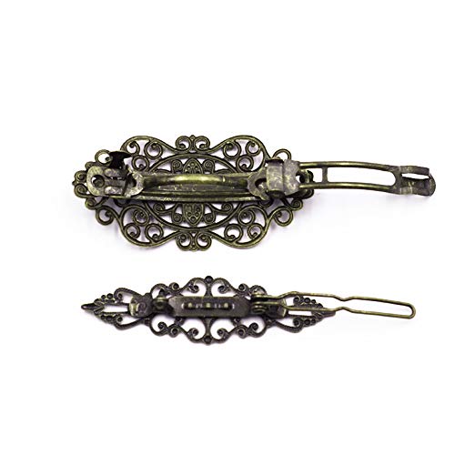 14 Piezas de Clips de Pelo Vintage Pinza de Pelo en Forma de Hoja Bronce Plata Clip de Cabello en Forma para Mujeres Chicas (Bronce)