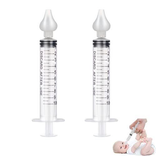 2 Pcs Aspirador Nasal, 10 ml Limpiador de Irrigador Nasal, Limpiador de Nariz Portátil para Bebés, Reutilizable de Aspirador Nasal de Silicone, Utilizado para Bebés y Recién Nacidos