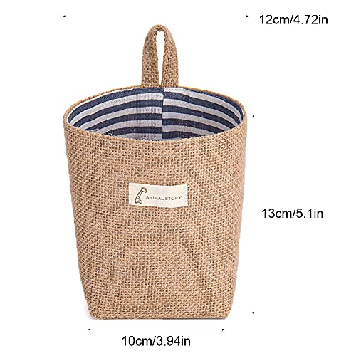 2 Piezas Cestas Pequeñas Plegables Lino Algodón,Bolso Decorativo Organizador Lino Algodón,Bolsa Almacenamiento Lino Algodón Colgante,Se Usa Para Poner Cosméticos,Maquinillas De Afeitar,Herramientas