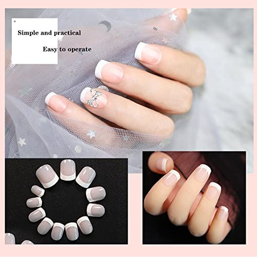 240 uñas postizas en 12 talla estilos false nails,Natural francés Nails,Kit de uñas postizas francesas,Uñas Postizas para DIY