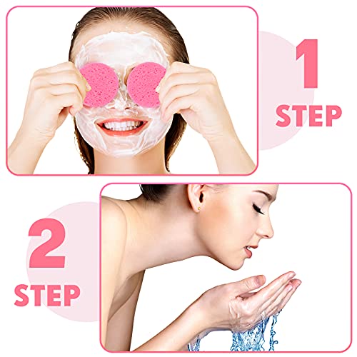 30 Esponjas Faciales Esponja Facial Comprimida Esponja Facial de Celulosa Natural Esponja de Masaje Facial Reutilizable Esponja Facial Redonda para Limpieza Lavada Exfoliante de Cara