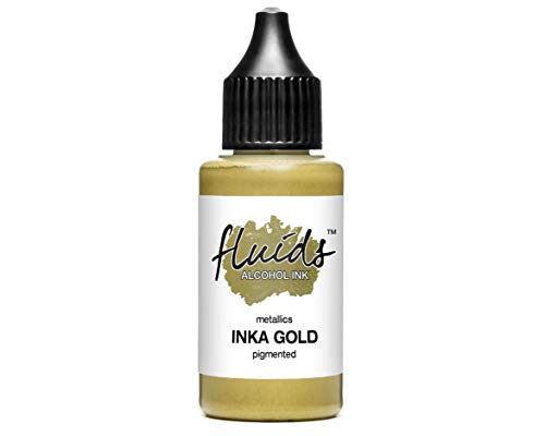 30ml Fluids Alcohol Ink Inka Gold, Tinta al alcohol para Fluid Art y Resin Art, oro metálico