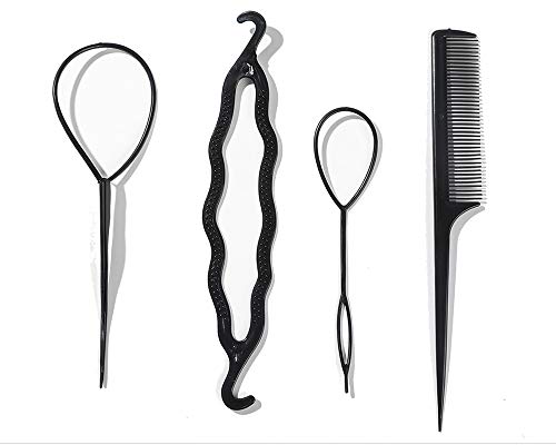 4 pcs Accesorios de Peinado para Mujer Kit para Trenzas Trenzado Moño Coleta Recogido para Novia Fiesta