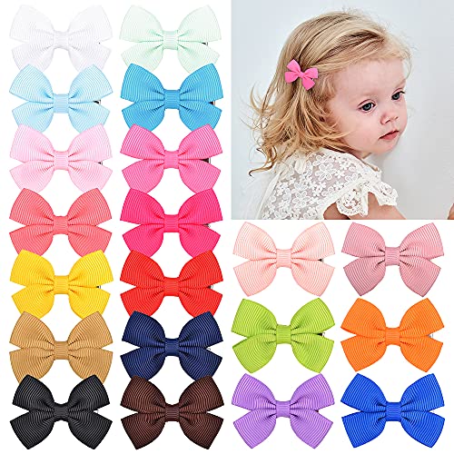 40 clips de cocodrilo para bebés de 1.9 pulgadas con cinta de grogrén, accesorios para el cabello para niños pequeños