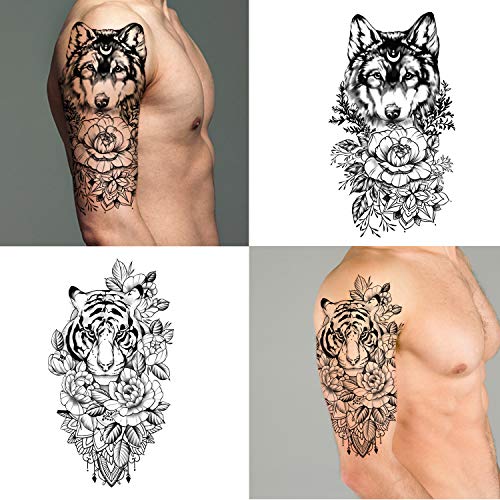 40 Hojas Gran Colección de Flores Sexy Tatuajes Temporales Impermeables que Duran un Tatuaje Falso para Mujeres y Niñas.