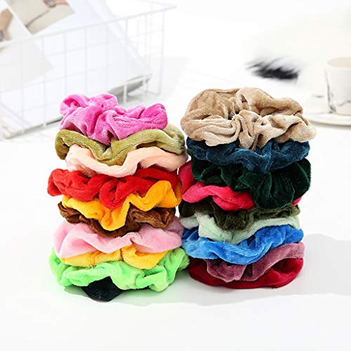 40 Piezas Scrunchies de Banda Velvet Elástico - FossenMA Banda de Pelo para Mujeres Chicas Elegante, Accesorios para el Cabello de Niñas Mujer