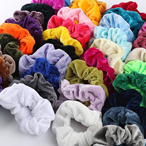 40 Piezas Scrunchies de Banda Velvet Elástico - FossenMA Banda de Pelo para Mujeres Chicas Elegante, Accesorios para el Cabello de Niñas Mujer