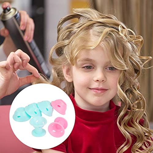 40PCS Rulos para el Pelo de Silicona AirSMall Silicone Hcurler sin Calor Suaves Bigudies Pelo Magic Cuidado del Cabello Silicona Rulos para Señoritas Estudiantes Ladies(Rosado, Azul)