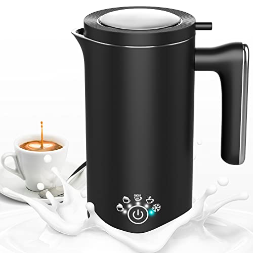 5 en 1 Espumador de Leche Eléctrico 500ML, Batidora Leche Espuma 500 W, Silencioso, Revestimiento Antiadherente, Milk Frother para Espuma de Leche Caliente/Fría, Chocolate Caliente, Café, Capuchino