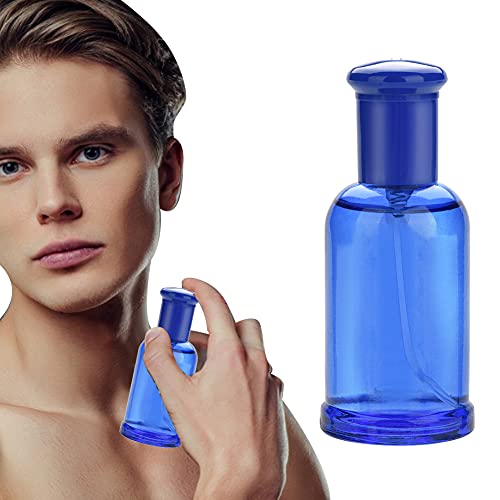 50 ml Eau de Toilette, Agua de tocador Perfume de Colonia Clásico para Hombre, Perfume Sexy de Tentaciones de Caballero Maduro de larga duración(azul)