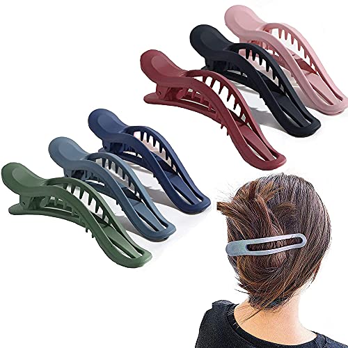 6 Piezas Pinza para el Cabello, Pinza de Pelo Grande, Clips de Pelo Fuertes, Pinza de Pelo Multicolor, Horquilla de Pico de Pato, Pinza de Pelo Clásica, Horquilla para Damas, Barbería(6 Colores)