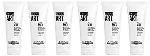 6 unidades Ultra fuerte HaltLoreal Professionnel Tecni Art Fix Max Gel 200 ml