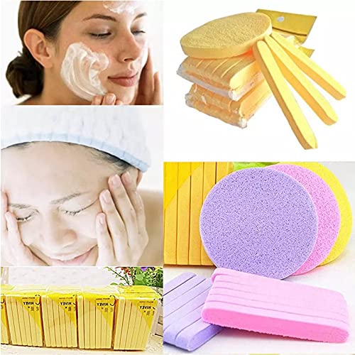 60 piezas Esponja Maquillaje de Esponja Facial Comprimida para Limpieza Facial Exfoliante para spa Esponjas de Masaje Herramienta para Eliminación de Maquillaje facial esponjas de lavado 5 colores