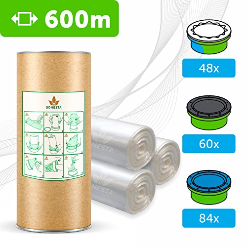 600 M - ECO Recarga compatible Tommee Tippee | Angel para pañales | equivalente 60 recambios | Producido en Europa + rollo de cartón para rellenar fácil | Anti olor +