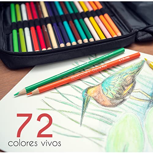 72 Lápices de Colores Profesional, Únicos con Estuche de Transporte Zenacolor - 72 Lapices colores Para pintar Mandalas de Adultos y Lapices de Dibujo - Kit de Lapices de colores