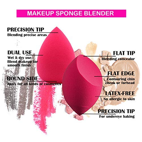 [8-Pack] SutMsh Beauty Makeup Sponge Blender Set, Latex-Free Vegan Dual for Liquid Foundation/Powder/Cream, Soft Multi-Purpose Cosmetic Applicator Puff for Effortless Blending Contouring