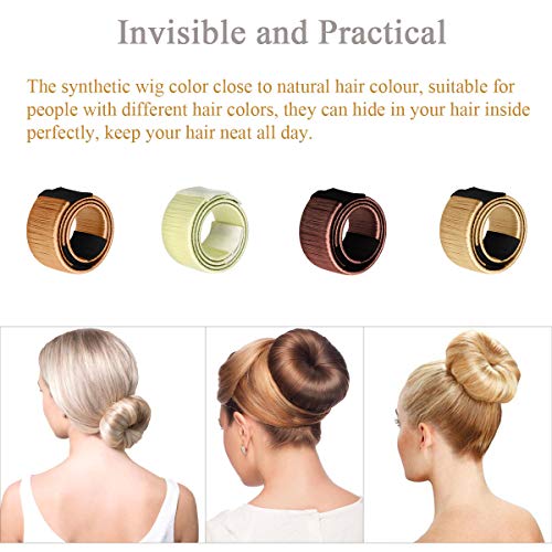 8 Pcs Magic Hair Bun Maker Accesorios Moño de Pelo Natural Mágico French Twist para Mujeres Niñas Hacer Moños Pelo (Rubio, Marrón Claro, Marrón, Marrón Oscuro)