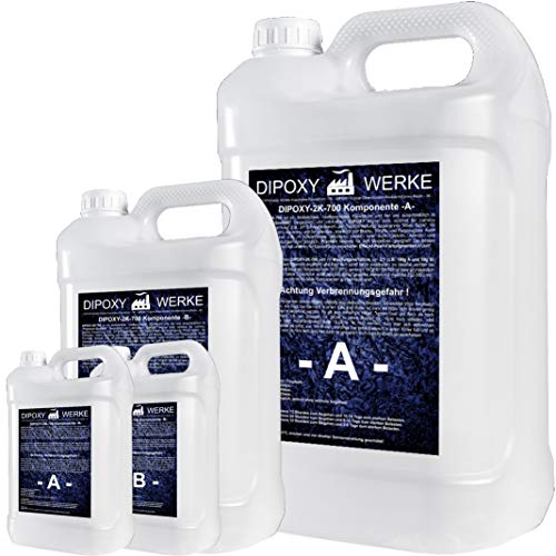 9,0 kg de resina epoxi 2K con endurecedor EP Resina de laminación de calidad profesional, transparente y sin olor, resina epoxy UV GFK DIPOXY-2K-700