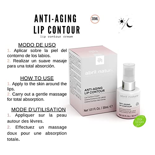 abril et nature Skin Anti-Aging Lip Contour 30ml. Crema contorno de labios. 100% Vegano. Efecto Inmediato. Hidratación y elasticidad en la piel. Todo tipo de pieles.