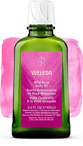 Aceite Corporal Suavizante de Rosa Mosqueta, aroma dulce a rosas - Weleda (100 ml) - Se envía con: muestra gratis y una tarjeta superbonita que puedes usar como marca-páginas!