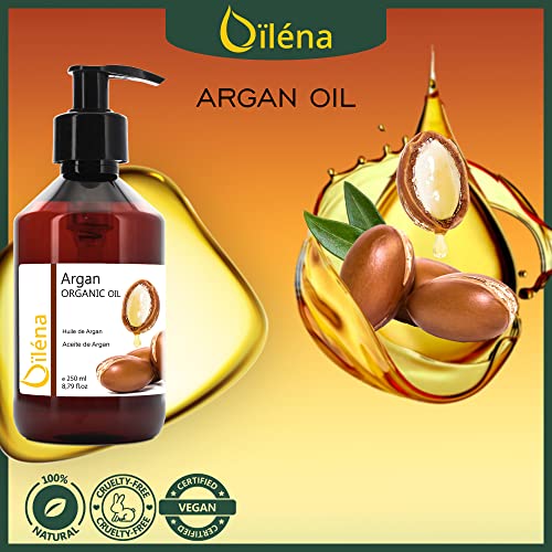 Aceite de Argan Ecologico · Aceite Prensado en Frio · Oro Líquido de Marruecos para el Cuidado Hidratante & Natural para la Piel, Cabello, Barba & Uñas · Cosmetica Natural · 250 ml