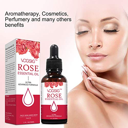 Aceite Esencial de Rosa Protección de Piel, Aceite de Rosa natural, Aclara las Arrugas Antienvejecimiento, Perfecto Para Aromaterapia, Masaje Corporal, Relajación - 30ml