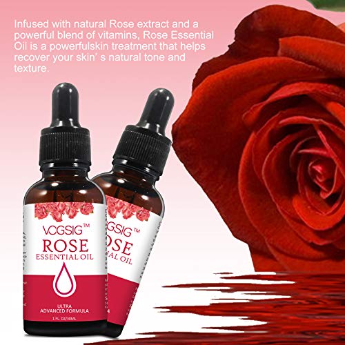 Aceite Esencial de Rosa Protección de Piel, Aceite de Rosa natural, Aclara las Arrugas Antienvejecimiento, Perfecto Para Aromaterapia, Masaje Corporal, Relajación - 30ml