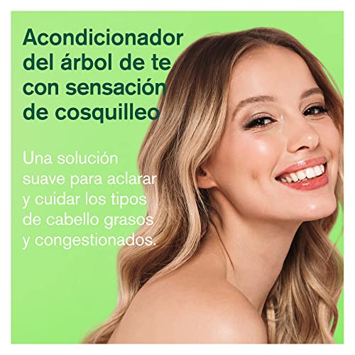 Acondicionador Aceite de Arbol de Te y Menta Verde - Acondicionador con Tea Tree para Cabello Graso Aprobado por Peta, Vegano y Sin Crueldad para Pelo Dañado - Sin Sulfatos ni Parabenos - 237ml