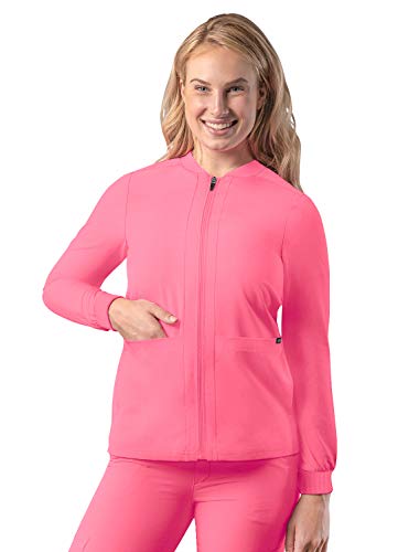 Adar Adición Fregar por Mujeres - Cremallera Bombardero Fregar Chaqueta - A6200 - Rosa Azalea - S