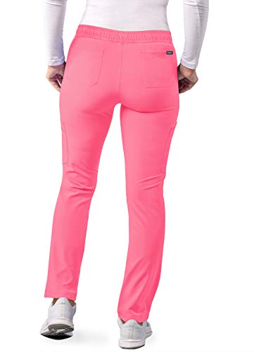 Adar Adición Fregar por Mujeres - Flaca Pierna Cargamento Cordón Fregar Pantalones - A6104P - Rosa Azalea - M