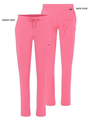 Adar Adición Fregar por Mujeres - Flaca Pierna Cargamento Cordón Fregar Pantalones - A6104P - Rosa Azalea - M