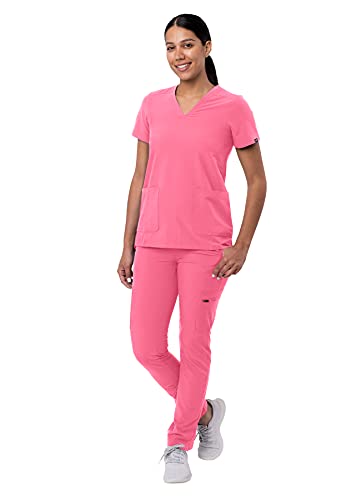 Adar Uniforme médico para Mujer Casaca Cuello en V Pantalones médicos Skinny - A9200 - Azalea Pink - XS