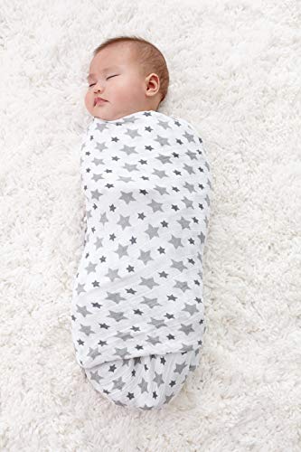 aden + anais 100% cotton Muslin Swaddle & Receiving Blankets for Baby Girls & Boys, 120x120cm, Ideal Newborn & Infant Swaddling Wrap Set, Perfect Shower Gifts, 2 Pack, twinkle