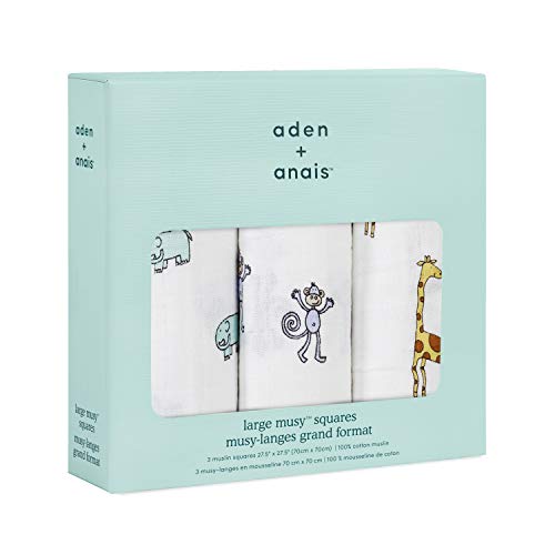 Aden + Anais Jungle Jam - Pack de 3 muselinas, unisex