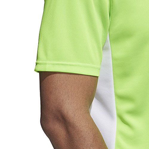 adidas Entrada 80 Camiseta de Fútbol para Hombre de Cuello Redondo en Contraste, Verde (Solar Green/White), M