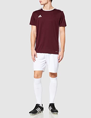 adidas Entrada 94 Camiseta de Fútbol para Hombre de Cuello Redondo en Contraste, Marrón (Maroon/White), XL